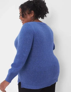 Sweaters^Lane Bryant Classic Tunic Pullover Cable Knit Sweater Dazzling Blue