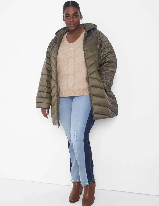 Sweaters^Lane Bryant Classic Tunic Pullover Cable Knit Sweater Tan