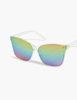 Sunglasses^Lane Bryant Clear Jelly Rainbow Lense Cat Eye Multi