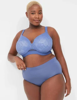 F To K Cups^Lane Bryant Comfort Bliss Lightly Lined Full Coverage Bra Bleached Denim