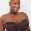F To K Cups^Lane Bryant Comfort Bliss Lightly Lined Strapless Bra Chocolate Plum