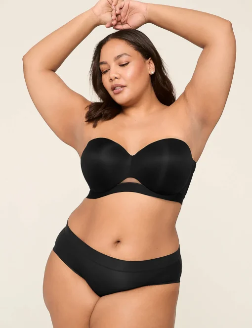 F To K Cups^Lane Bryant Comfort Bliss Lightly Lined Strapless Bra Black