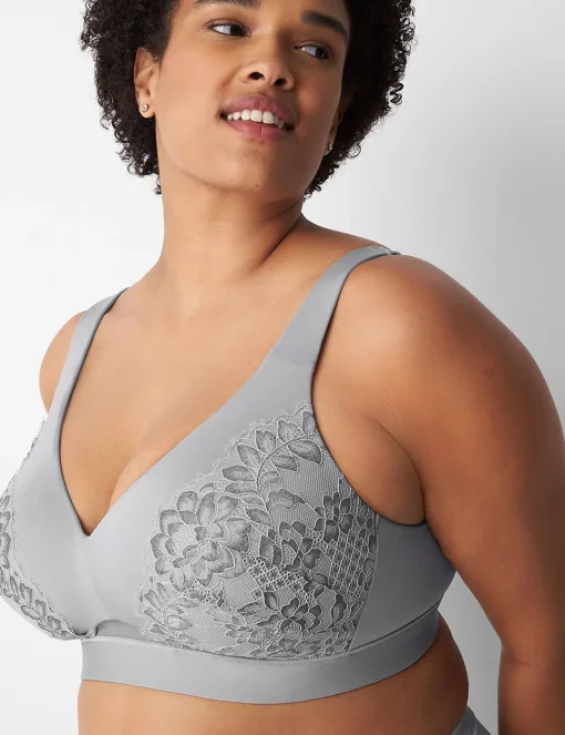 Full Coverage Bras^Lane Bryant Comfort Bliss Lightly Lined No-Wire Bra Alloy