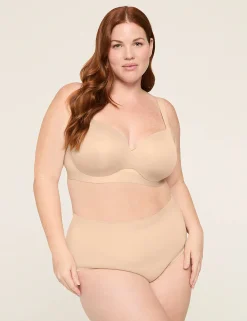 F To K Cups^Lane Bryant Comfort Bliss Lightly Lined Balconette Bra Cafe