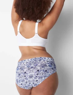 F To K Cups^Lane Bryant Comfort Bliss Lightly Lined Full Coverage Bra Royal Tapestry Border