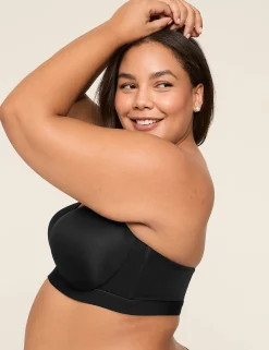 F To K Cups^Lane Bryant Comfort Bliss Lightly Lined Strapless Bra Black