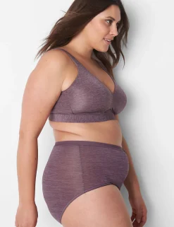 Full Coverage Bras^Lane Bryant Comfort Bliss Lightly Lined No-Wire Bra Marl Flint