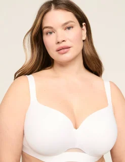 F To K Cups^Lane Bryant Comfort Bliss Lightly Lined Balconette Bra Bright White
