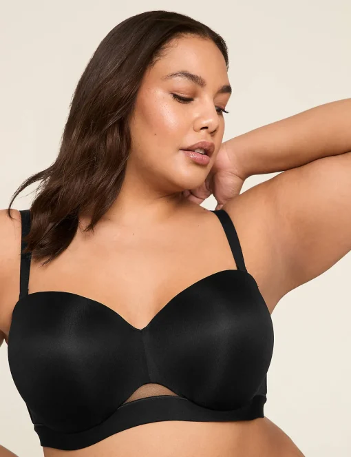 F To K Cups^Lane Bryant Comfort Bliss Lightly Lined Strapless Bra Black