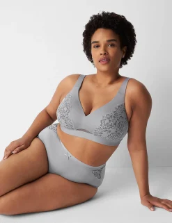 Full Coverage Bras^Lane Bryant Comfort Bliss Lightly Lined No-Wire Bra Alloy