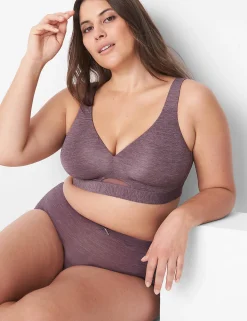 Full Coverage Bras^Lane Bryant Comfort Bliss Lightly Lined No-Wire Bra Marl Flint