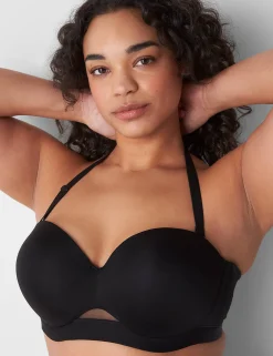 F To K Cups^Lane Bryant Comfort Bliss Lightly Lined Strapless Bra Black