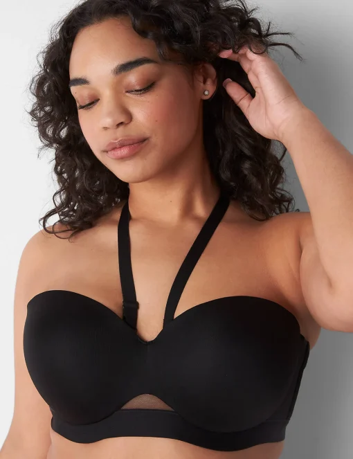 F To K Cups^Lane Bryant Comfort Bliss Lightly Lined Strapless Bra Black