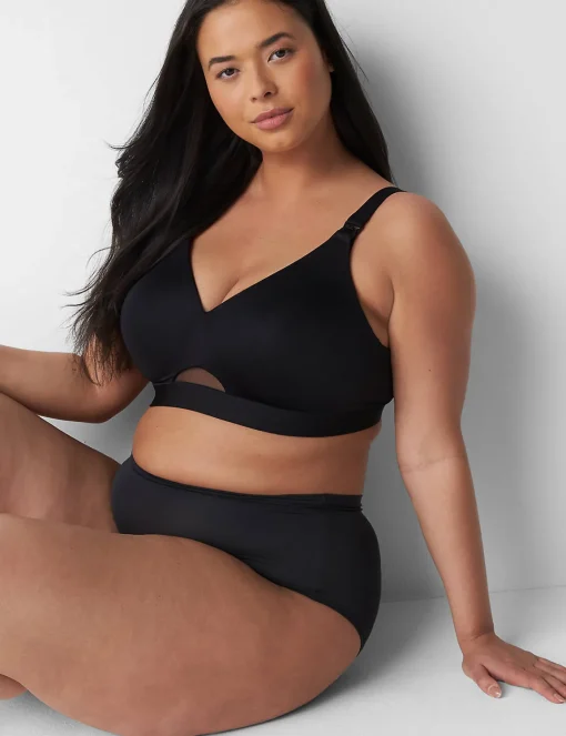 Full Coverage Bras^Lane Bryant Comfort Bliss Nursing Bra Black