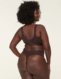 Thong Panties^Lane Bryant Comfort Bliss Wide-Side Thong Chocolate Plum