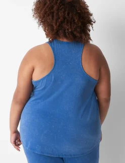 Sleep Separates^Lane Bryant Comfy Cotton Acid Wash Sleep Tank Beaucoup Blue