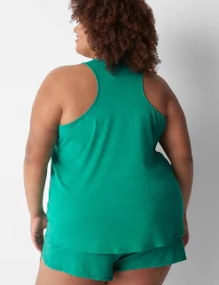 Sleep Separates^Lane Bryant Comfy Cotton Acid Wash Sleep Tank Deep Green