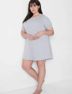 Sleepshirts^Lane Bryant Comfy Cotton Puff-Sleeve Sleepshirt Light Heather Gray