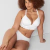 F To K Cups^Lane Bryant Cotton Boost Plunge Bra Bright White
