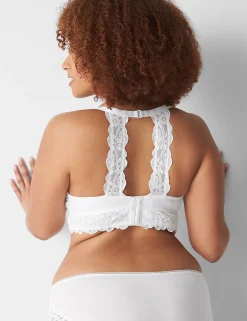 F To K Cups^Lane Bryant Cotton Boost Plunge Bra Bright White