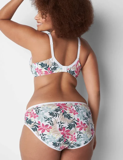 Underwire Bras^Lane Bryant Cotton Boost Plunge Bra Jungle Leaves White