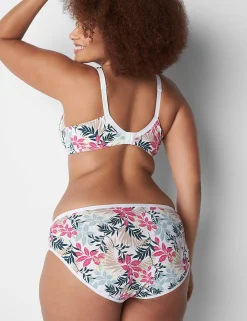 Plunge Bras^Lane Bryant Cotton Boost Plunge Bra Jungle Leaves White