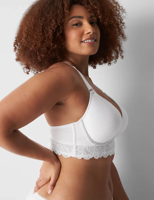 F To K Cups^Lane Bryant Cotton Boost Plunge Bra Bright White