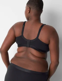 F To K Cups^Lane Bryant Cotton Boost Plunge Bra With Lace Black