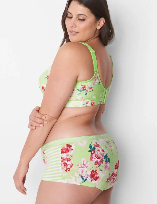 Boyshort Panties^Lane Bryant Cotton Boyshort Panty Parisian Floral Lime