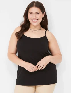 Knit Tops^Lane Bryant Cotton Cami Black