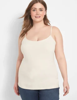 Knit Tops^Lane Bryant Cotton Cami Beige