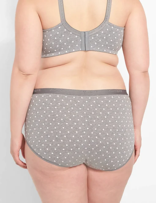 Brief Panties^Lane Bryant Cotton Full Brief Panty Grey Dots
