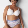 Brief Panties^Lane Bryant Cotton Full Brief Panty With Wide Waistband Stripe White