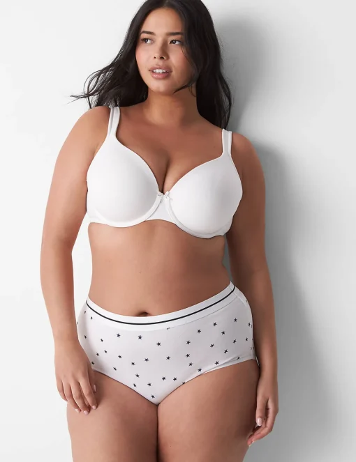 Brief Panties^Lane Bryant Cotton Full Brief Panty With Wide Waistband Tiny Stars