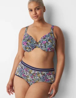 Brief Panties^Lane Bryant Cotton Full Brief Panty With Wide Waistband Blossom Rhodonite