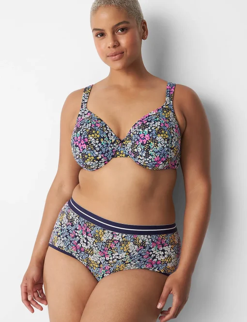 Brief Panties^Lane Bryant Cotton Full Brief Panty With Wide Waistband Blossom Rhodonite