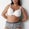 Brief Panties^Lane Bryant Cotton Full Brief Panty With Wide Waistband Garden Floral Grey