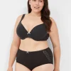 Brief Panties^Lane Bryant Cotton Full Brief Panty With Lace Back Black