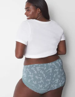Brief Panties^Lane Bryant Cotton Full Brief Panty With Lace-Trimmed Back Aries Star