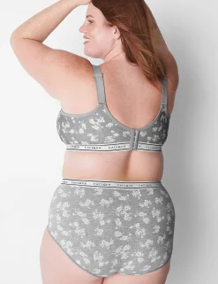 Brief Panties^Lane Bryant Cotton Full Brief Panty With Wide Waistband Floral Shadow