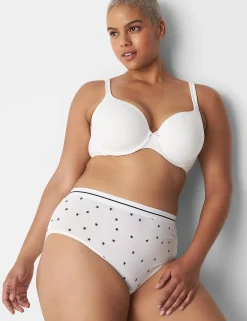Brief Panties^Lane Bryant Cotton High-Leg Brief Panty With Wide Waistband Tiny Stars