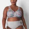 Brief Panties^Lane Bryant Cotton High-Leg Brief Panty Floral Light Heather Grey