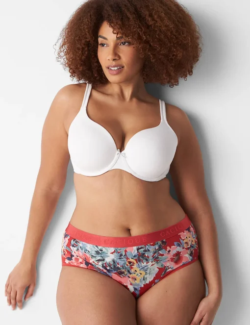 Brief Panties^Lane Bryant Cotton High-Leg Brief Panty With Wide Waistband Gardens Red