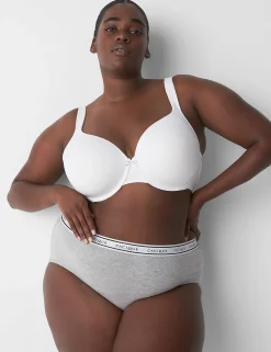 Brief Panties^Lane Bryant Cotton High-Leg Brief Panty With Wide Waistband Grey