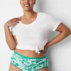 Brief Panties^Lane Bryant Cotton High-Leg Brief Panty Floral Deep Green
