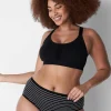 Brief Panties^Lane Bryant Cotton High-Leg Brief Panty Stripe Sand Dollar