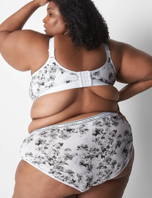 Brief Panties^Lane Bryant Cotton High-Leg Brief Panty With Wide Waistband Cascade Floral