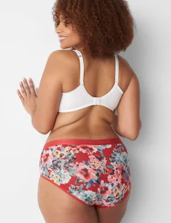 Brief Panties^Lane Bryant Cotton High-Leg Brief Panty With Wide Waistband Gardens Red