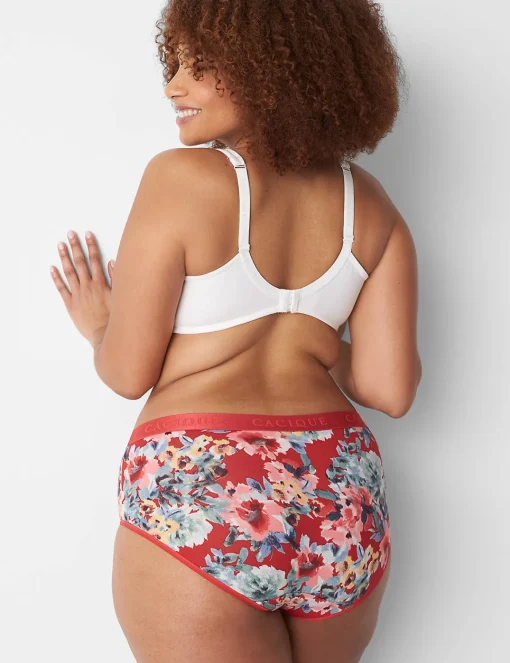Brief Panties^Lane Bryant Cotton High-Leg Brief Panty With Wide Waistband Gardens Red