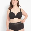 Brief Panties^Lane Bryant Cotton High-Waist Brief Panty With Lace Waist Black